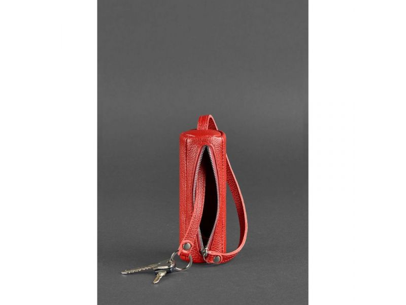 Женская кожаная ключница 3.0 Тубус красная, фото 2