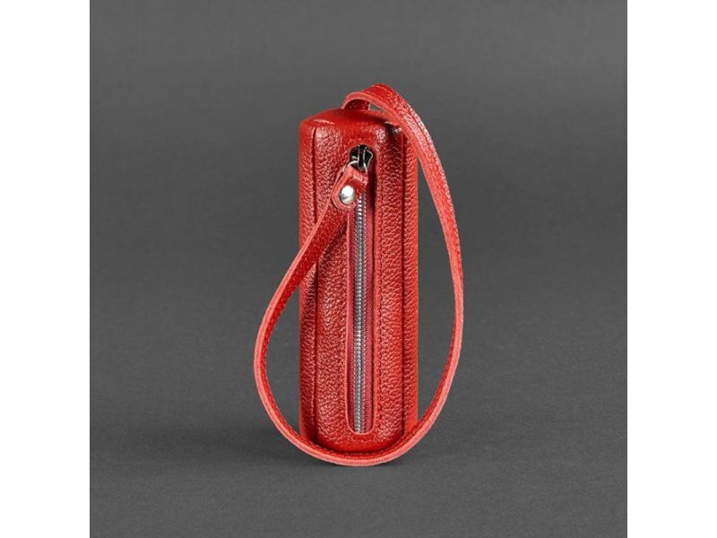 Женская кожаная ключница 3.0 Тубус красная, фото 4
