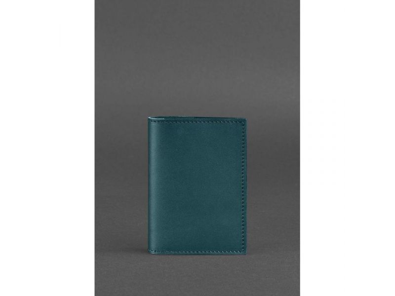 Кожаная обложка для паспорта и военного билета 1.2 зеленая, фото 1