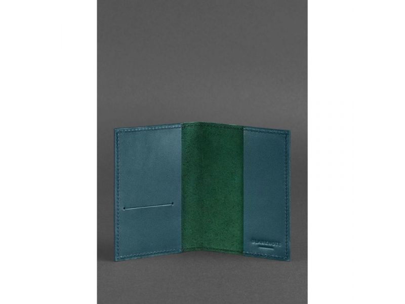 Кожаная обложка для паспорта и военного билета 1.2 зеленая, фото 3