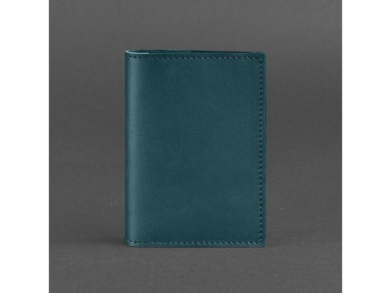 Кожаная обложка для паспорта и военного билета 1.2 зеленая, фото 4