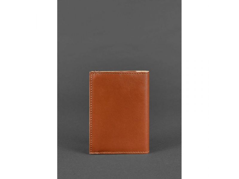 Кожаная обложка для паспорта 1.0 светло-коричневая, фото 4