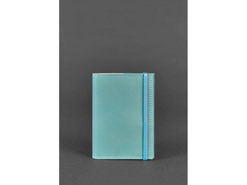 Кожаная обложка для паспорта 1.0 бирюзовая, фото 1