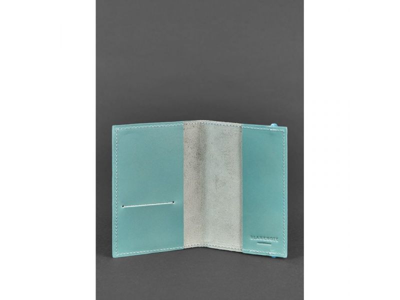 Кожаная обложка для паспорта 1.0 бирюзовая, фото 3