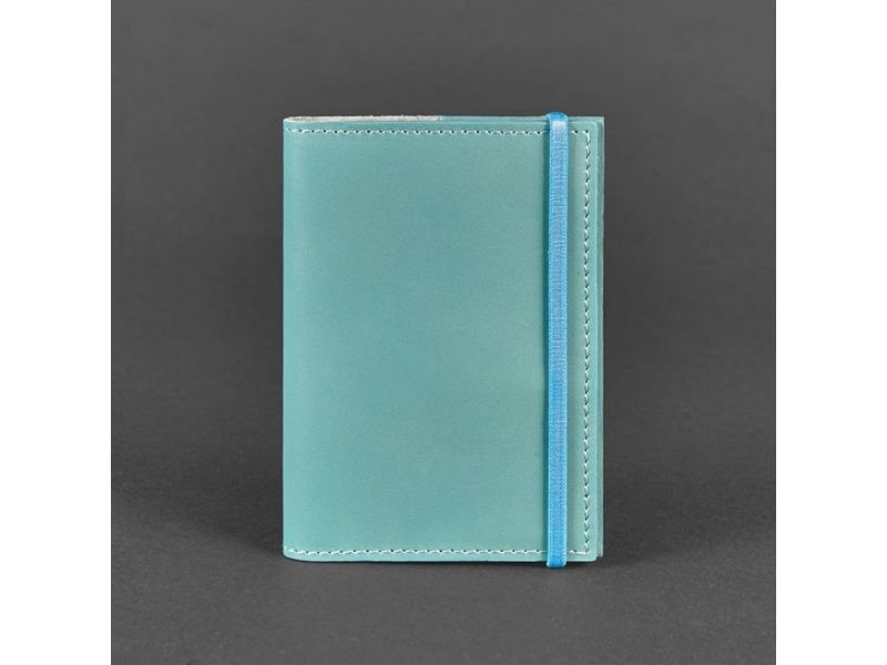 Кожаная обложка для паспорта 1.0 бирюзовая, фото 5