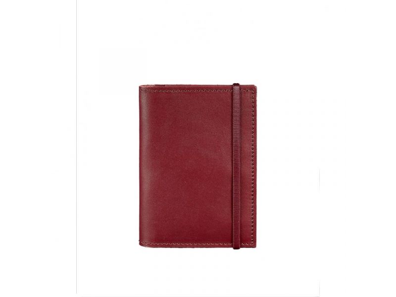 Кожаная обложка для паспорта 2.0 бордовая Краст, фото 7