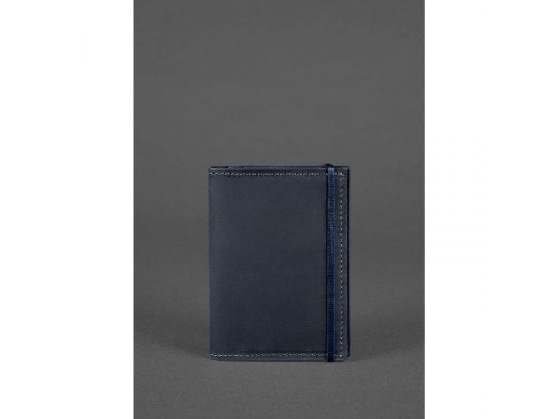 Кожаная обложка для паспорта 2.0 синяя, фото 1