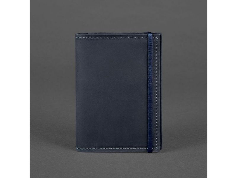 Кожаная обложка для паспорта 2.0 синяя, фото 5