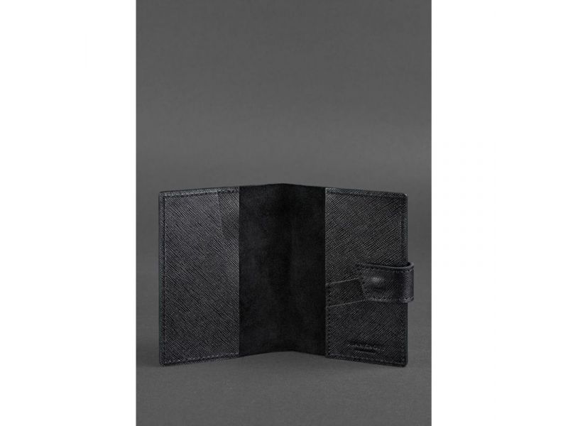 Кожаная обложка для паспорта 4.0 черная Blackwood, фото 3