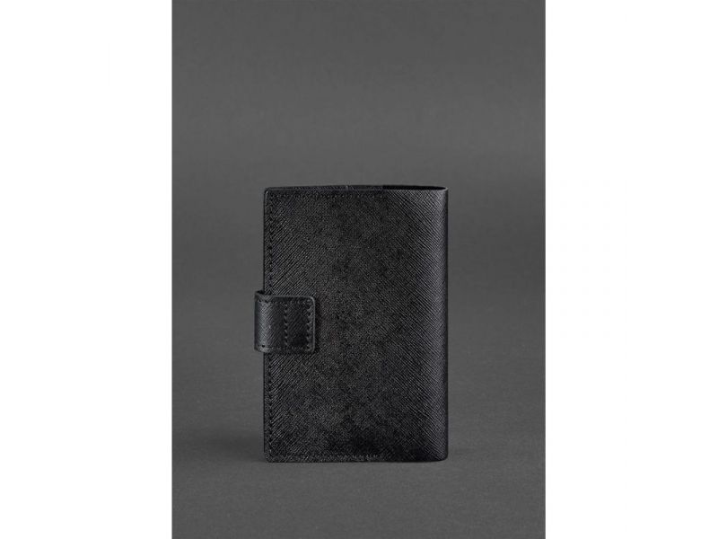 Кожаная обложка для паспорта 4.0 черная Blackwood, фото 4