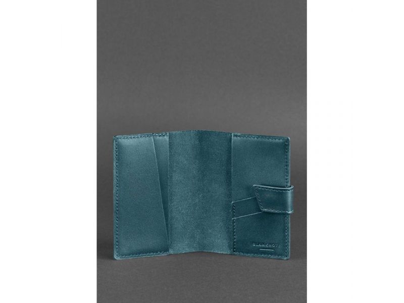 Кожаная обложка для паспорта 4.0 зеленая, фото 3