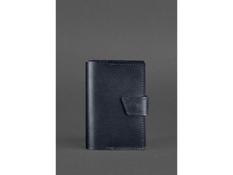 Кожаная обложка для паспорта 4.0 темно-синяя, фото 1