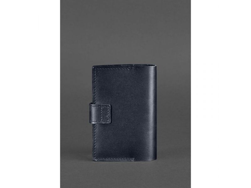 Кожаная обложка для паспорта 4.0 темно-синяя, фото 4