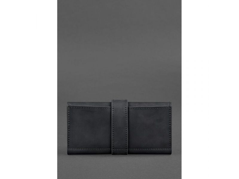 Кожаное портмоне 3.0 черное Crazy Horse, фото 5