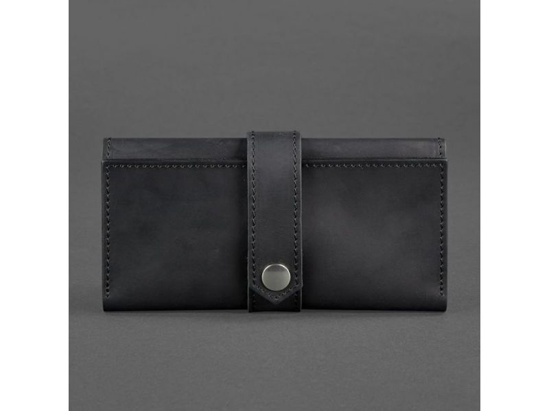 Кожаное портмоне 3.0 черное Crazy Horse, фото 9