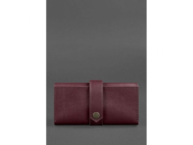 Кожаное женское портмоне 3.0 бордовое Krast, фото 1