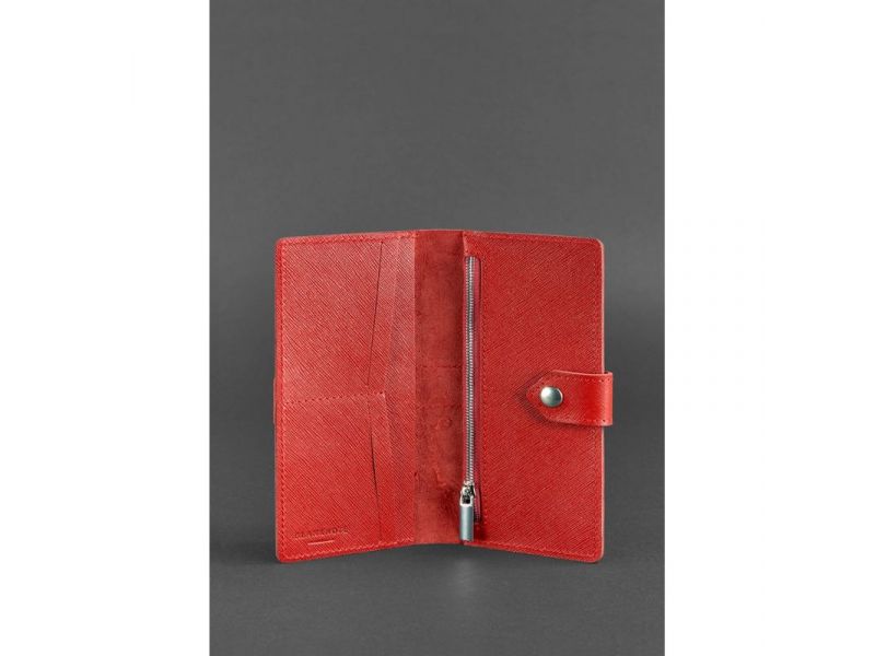 Кожаное портмоне 3.1 красное Saffiano, фото 3