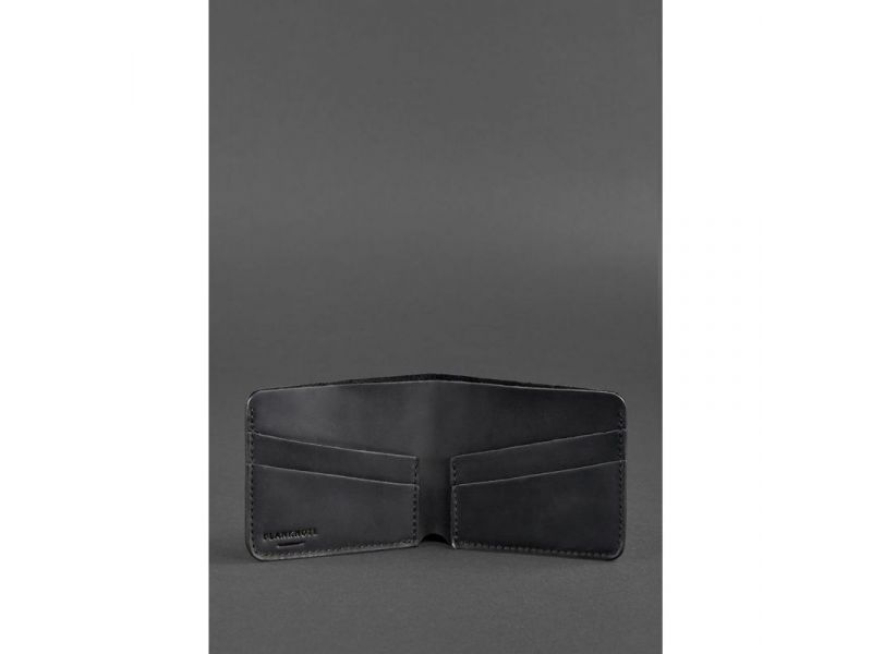 Мужское кожаное портмоне 4.1 (4 кармана) черное Crazy Horse, фото 3