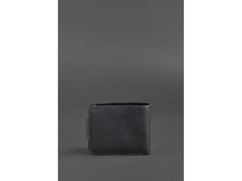 Кожаное портмоне 4.3 черное Crazy Horse, фото 4