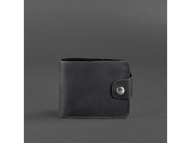 Кожаное портмоне 4.3 черное Crazy Horse, фото 5