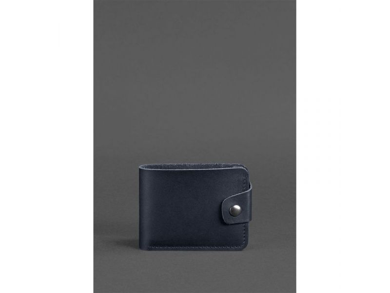 Кожаное портмоне 4.3 темно-синее, фото 1