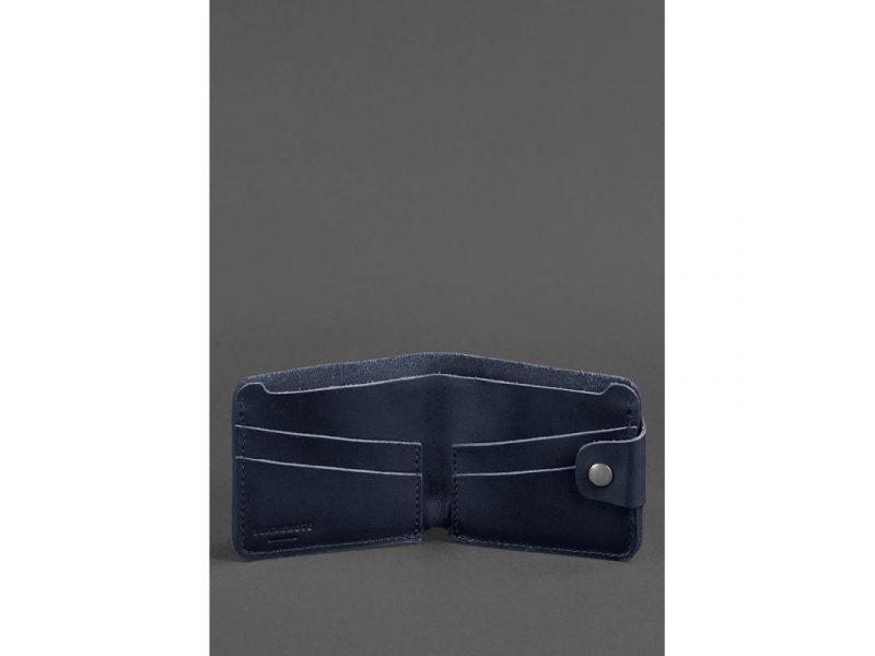 Кожаное портмоне 4.3 темно-синее, фото 3