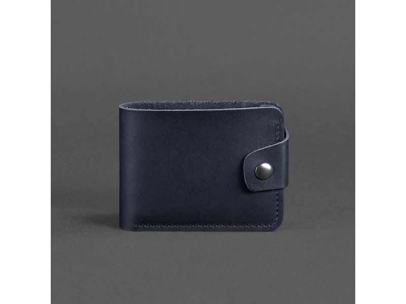 Кожаное портмоне 4.3 темно-синее, фото 5