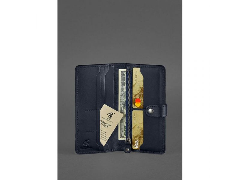 Кожаное портмоне 7.0 темно-синее, фото 2