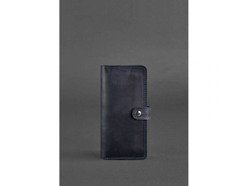 Кожаное портмоне 7.0 синее Crazy Horse, фото 1