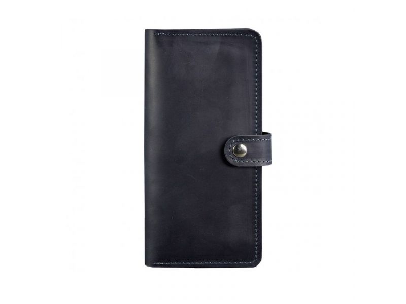 Кожаное портмоне 7.0 синее Crazy Horse, фото 6