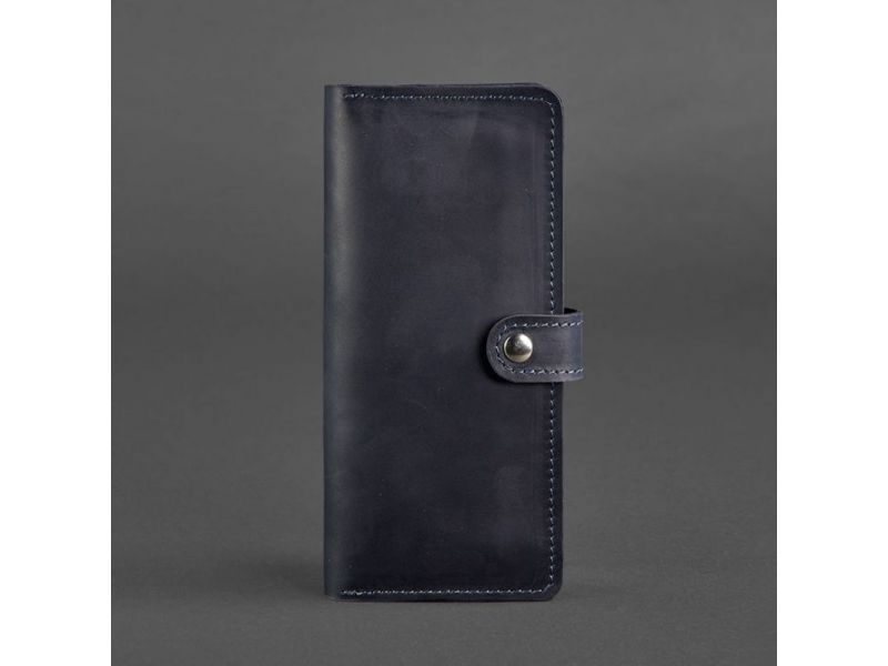 Кожаное портмоне 7.0 синее Crazy Horse, фото 5