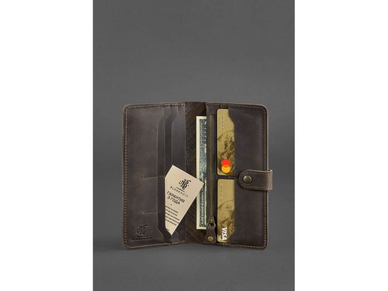 Кожаное женское портмоне 7.0 Инди темно-коричневое, фото 2