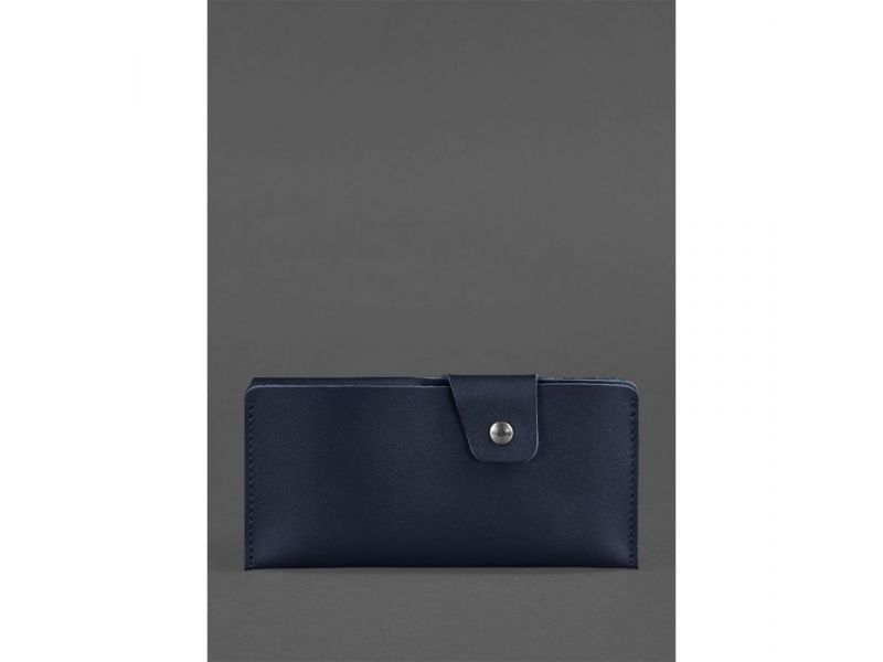 Кожаное портмоне-купюрник 8.0 темно-синее, фото 1