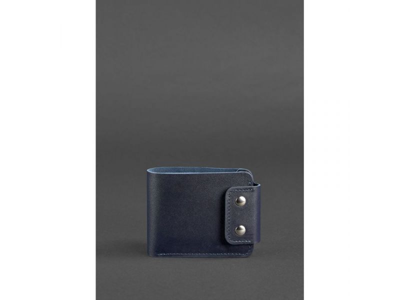 Мужское кожаное портмоне Zeus 9.0 темно-синее, фото 1