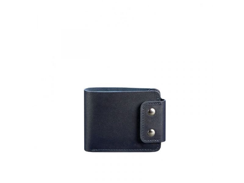 Мужское кожаное портмоне Zeus 9.0 темно-синее, фото 5
