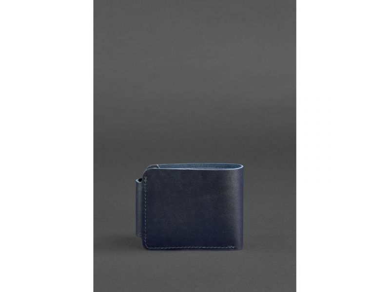 Мужское кожаное портмоне Zeus 9.0 темно-синее, фото 3