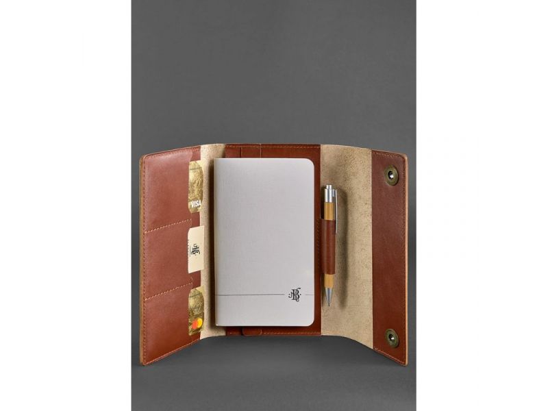 Кожаный блокнот (Софт-бук) 5.0 светло-коричневый, фото 2