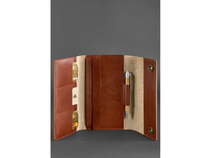 Кожаный блокнот (Софт-бук) 5.0 светло-коричневый, фото 3