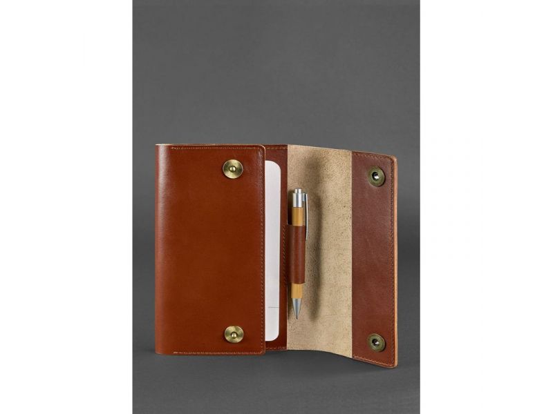 Кожаный блокнот (Софт-бук) 5.0 светло-коричневый, фото 4