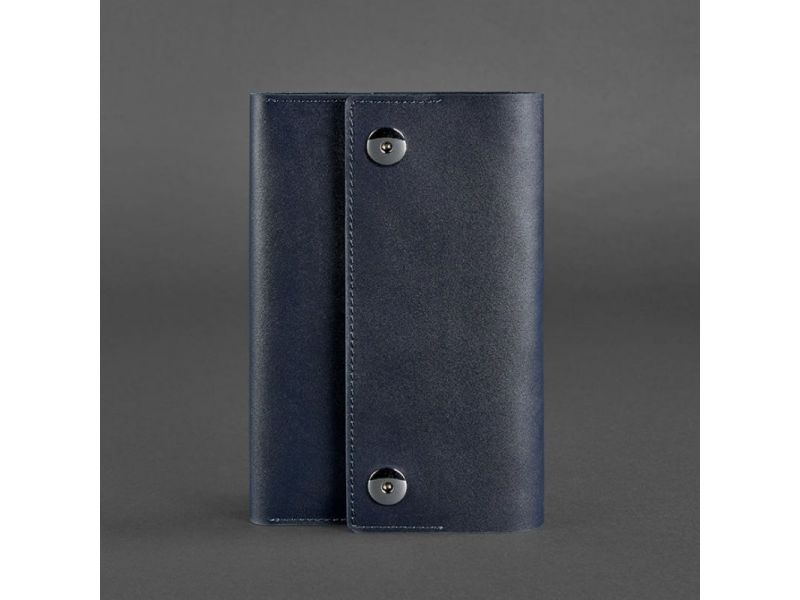 Кожаный блокнот (Софт-бук) 5.0 темно-синий, фото 6