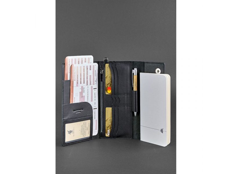 Кожаный клатч-органайзер (Тревел-кейс) 5.0 черный, фото 2