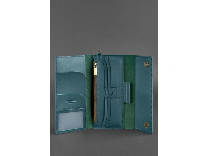 Кожаный клатч-органайзер (Тревел-кейс) 5.0 зеленый, фото 2
