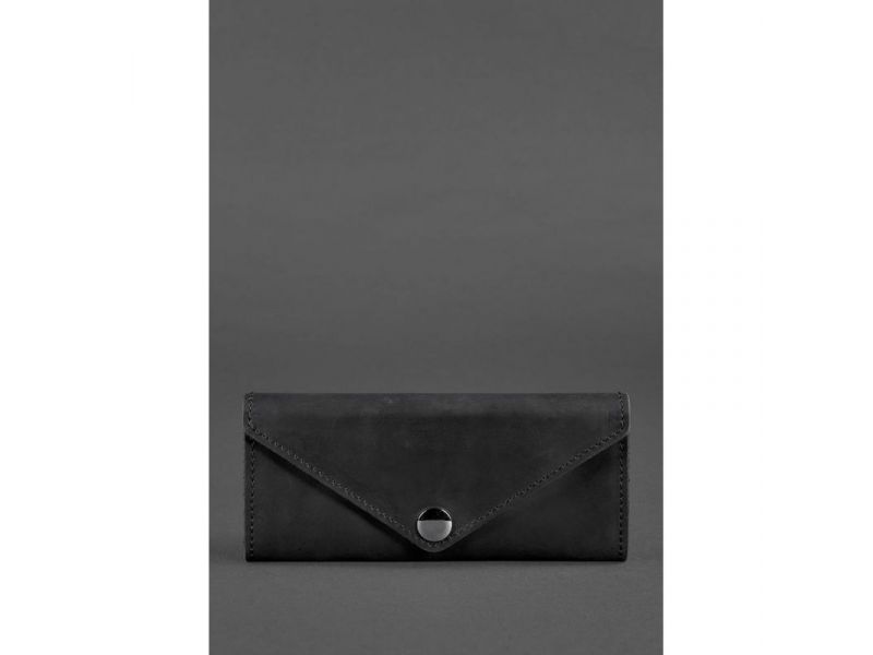 Женский кожаный кошелек Керри 1.0 черный Crazy Horse, фото 1