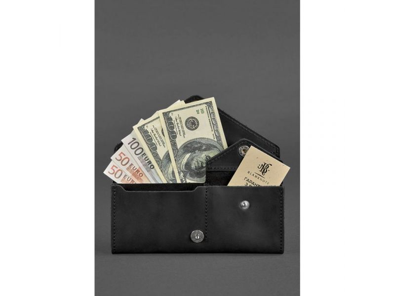 Женский кожаный кошелек Керри 1.0 черный Crazy Horse, фото 2