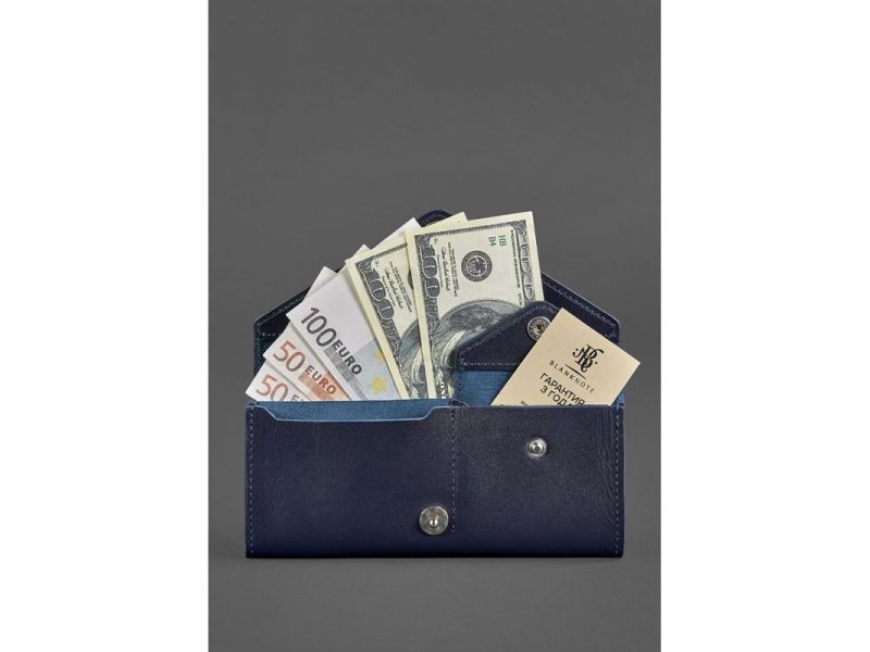 Женский кожаный кошелек Керри 1.0 темно-синий, фото 2