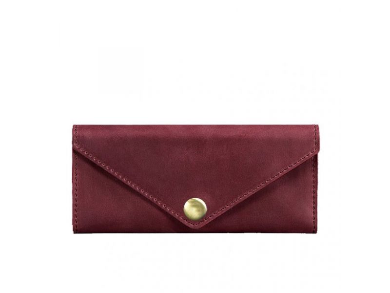Женский кожаный кошелек Керри 1.0 бордовый Crazy Horse, фото 6