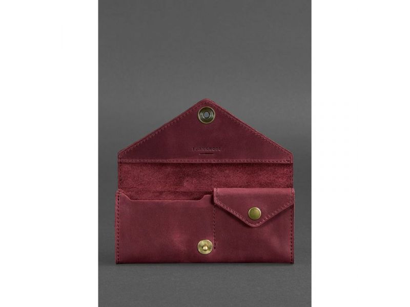 Женский кожаный кошелек Керри 1.0 бордовый Crazy Horse, фото 3