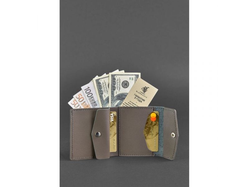 Женский кожаный кошелек 2.1 темно-бежевый, фото 2