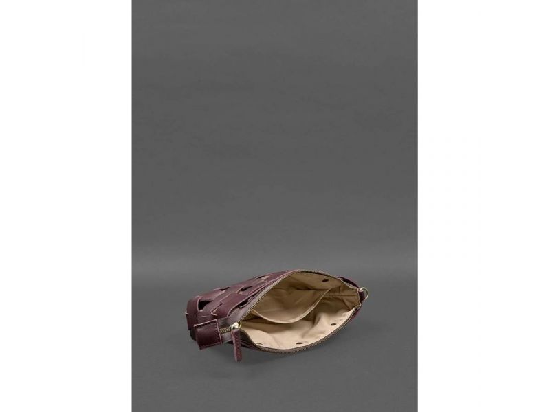 Кожаная женская сумка Пазл S бордовая Krast, фото 5