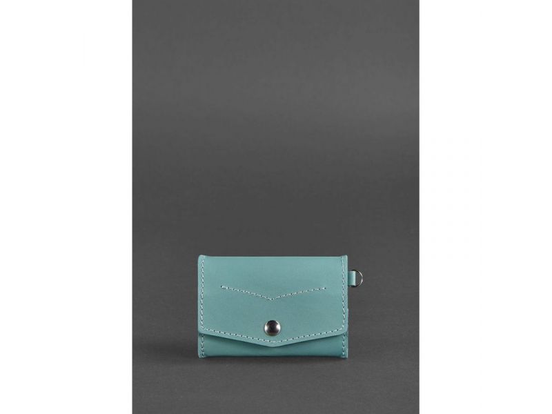 Женская кожаная монетница с клапаном 1.0 бирюзовая, фото 1